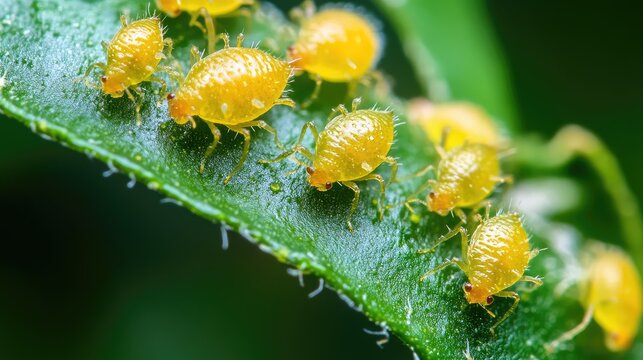 Citrus rust mites infesting fruit causing damage to crops and reducing yield quality in agriculture and horticulture settings