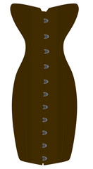 Brown corset  dress. vector illustration