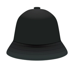 Black round hat. vector illustration