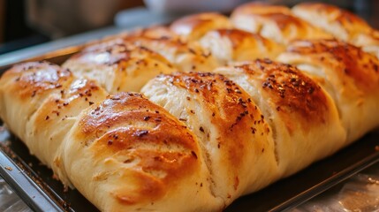 Freshly baked artisan bagels with a golden crust on a clean white surface ready for serving or presentation.