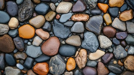 Multicoloured smooth stones texture background for creative projects or nature-inspired designs abstract natural wallpaper