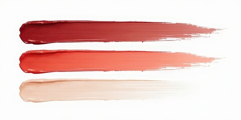 Lip Gloss Swatches: A trio of lip glosses in vibrant, trendy shades, showcasing their smooth, glossy texture and luminous finishes. Perfect for makeup tutorials, product demonstrations.