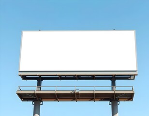 Obraz premium Clear Sky Billboard Mockup with Large White Board and Clean Edges for Custom Marketing