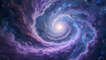 Stunning Purple Cosmic Swirl, Abstract Nebula, Galaxy, Space Art Background