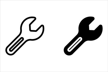 Illustration of repair tools icon set. tool marks and symbols. settings icon. Wrench. Serve