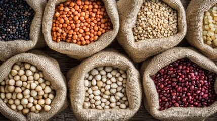 Fototapeta premium Exploring lentils and beans in rustic markets a close-up food photography journey