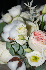 Close-up of a vibrant flower bouquet with rich colors and textures. A perfect choice for adding beauty and elegance to any setting or event.
