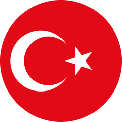 Turkey Circle Flag, Circle Flag of Turkey, Vector Images