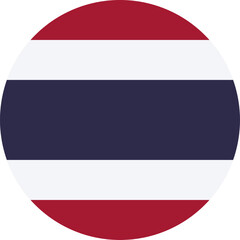 Thailand Circle Flag, Circle Flag of Thailand, Vector Images