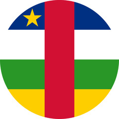 Central African Republic Circle Flag, Circle Flag of the Central African Republic, Vector Images