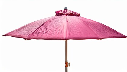 pink beach umbrella on white background isolated