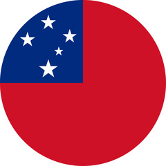 Samoa Circle Flag, Circle Flag of Samoa, Vector Images