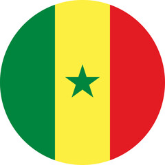 Senegal Circle Flag, Circle Flag of Senegal, Vector Images