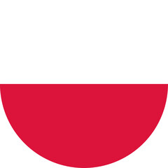 Poland Circle Flag, Circle Flag of Poland, Vector Images
