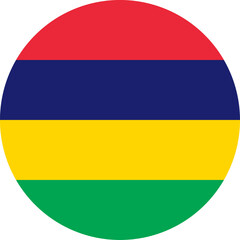 Fototapeta premium Mauritius Circle Flag, Circle Flag of Mauritius, Vector Images