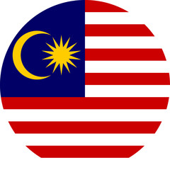 Malaysia Circle Flag, Circle Flag of Malaysia, Vector Images