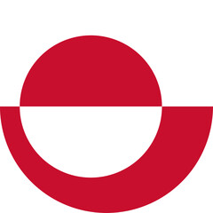 Greenland Circle Flag, Circle Flag of Greenland, Vector Images