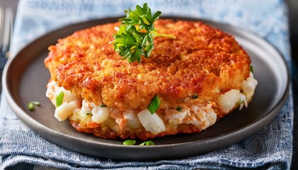 large maryland crab cake made with jumbo lump crab meat