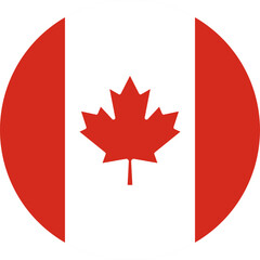 Canada Circle Flag, Circle Flag of Canada, Vector Images
