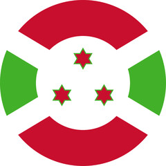 Burundi Circle Flag, Circle Flag of Burundi, Vector Images