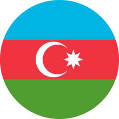 Azerbaijan Circle Flag, Circle Flag of Azerbaijan, Vector Images