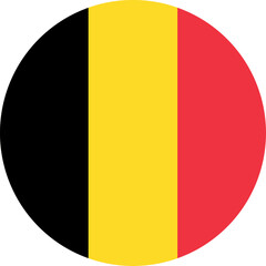 Fototapeta premium Belgium Circle Flag, Circle Flag of Belgium, Vector Images