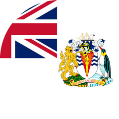 British Antarctic Territory Circle Flag, Circle Flag of British Antarctic Territory, Vector Images