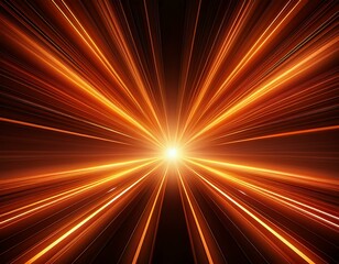 bright orange light rays diverging from a central point in a dark background