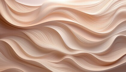 Fototapeta premium soft neutral tones background featuring wavy layers for elegant design projects