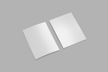 Paper sheet 5x7 inches with shadow overlay. Modern and stylish greeting card or wedding invitation mock up