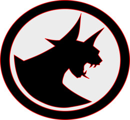 cat logo the shadow of a black cat in a circle