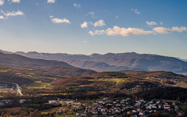 Molise, Italy. Winter landscapes from the ancient village of Pesche