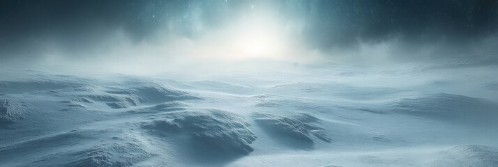 Fototapeta premium A serene winter landscape under a starry sky