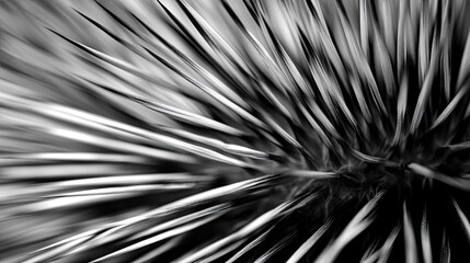 Abstract Monochrome Image Of Radiating Plant Fibers
