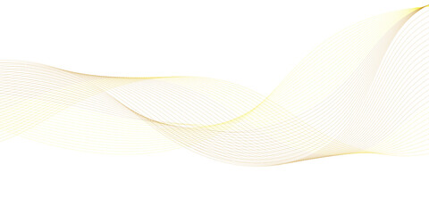 Luxury yellow golden wavy curve lines background. Digital futuristic technology concept. Gradient banner background. Science, banner, business, poster, template, music background.	
