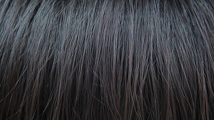 Naklejka premium Close up view of dark human hair strands