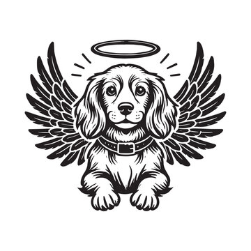recommend clip art: Cocker Spaniel Angel Wings & Halo dog Design Svg 