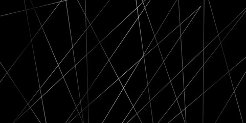 Geometric black background with grey diagonal lines. seamless random chaotic digital line business concept. abstract golden stroke lines vector background texture. modern technology art design.