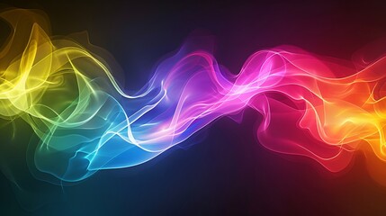 Obraz premium Holographic neon curved wave with abstract fluid