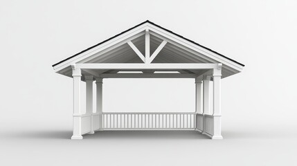Triangular Pavilion on White Background with Ample Space