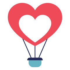 heart air balloon valintine day vector