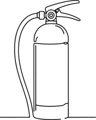 Minimalist Fire Extinguisher Illustration in Simple Line Art