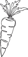 Elegant Carrot Line Art Clean and Minimalist Drawing