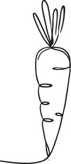 Elegant Carrot Line Art Clean and Minimalist Drawing