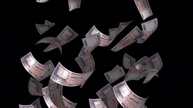 Money Filling From Top Animation HD On Alpha