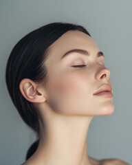 Fototapeta premium Closeup Portrait of a Beautiful Woman Model with Healthy, Glowing Skin Care
