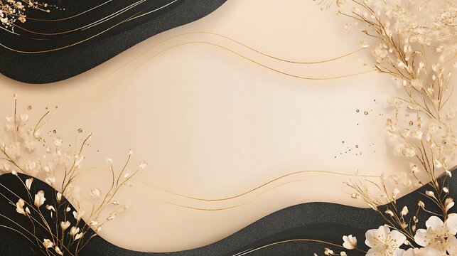Elegant Black Gold Floral Abstract Design