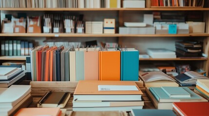 stylish stationery store with beautifully designed notebooks, pens, and office supplies