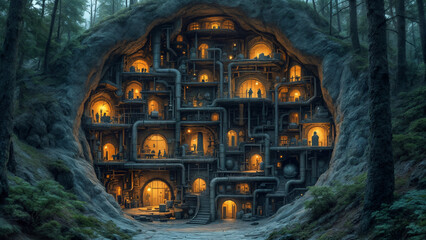 Underground Steampunk Dwelling