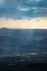 Kruja Mountains rough nature landscape with dark clouds near Kruje, Durres, Albania